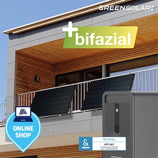 GREEN SOLAR Balkonkraftwerk 900/800 W inkl. Batterie