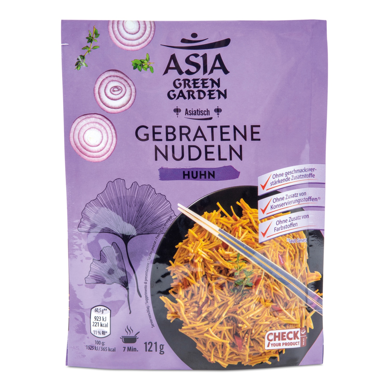 ASIA GREEN GARDEN Asia Fertiggerichte, gebratene Nudeln Huhn