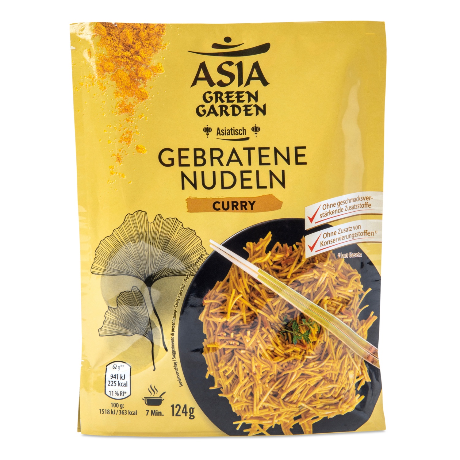 ASIA GREEN GARDEN Asia Fertiggerichte, gebratene Nudeln Curry