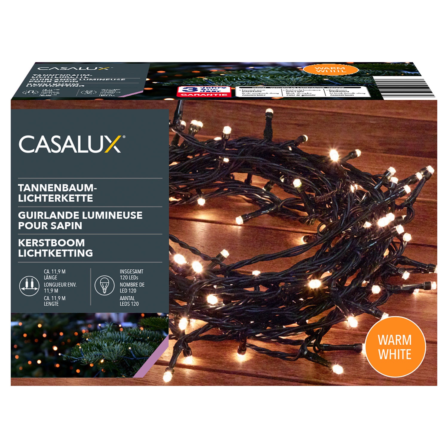 CASALUX, LEDTannenbau, Lichterkette120, Warmweiß ALDI SÜD