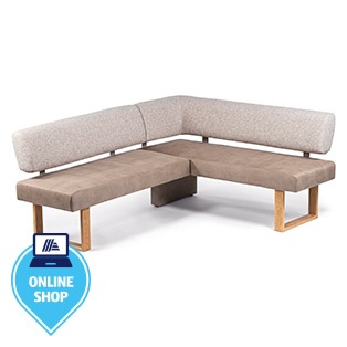 Eckbank Madrid Uni-Beige gemustert, Links