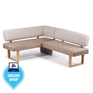 Eckbank Madrid Uni-Beige gemustert, Rechts