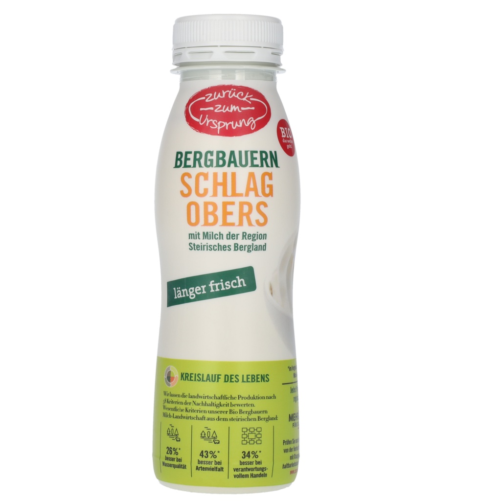ZURÜCK ZUM URSPRUNG ZURÜCK ZUM URSPRUNG BIO-Bergbauern länger frisch Schlagobers