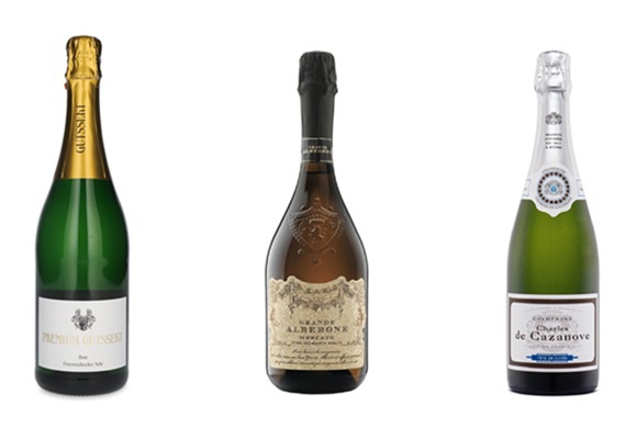 Drei Sektflaschen