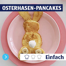 Osterrezept Osterhasen-Pancakes