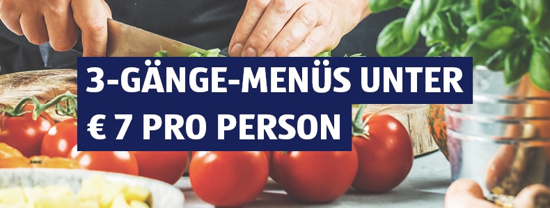 3-Gnge-Mens unter 7 pro Person