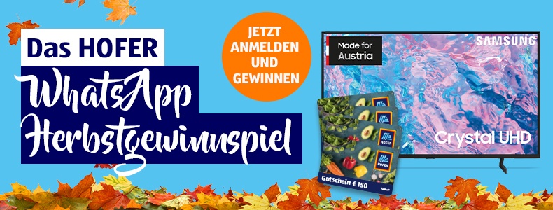 Das HOFER WhatsApp Herbstgewinnspiel