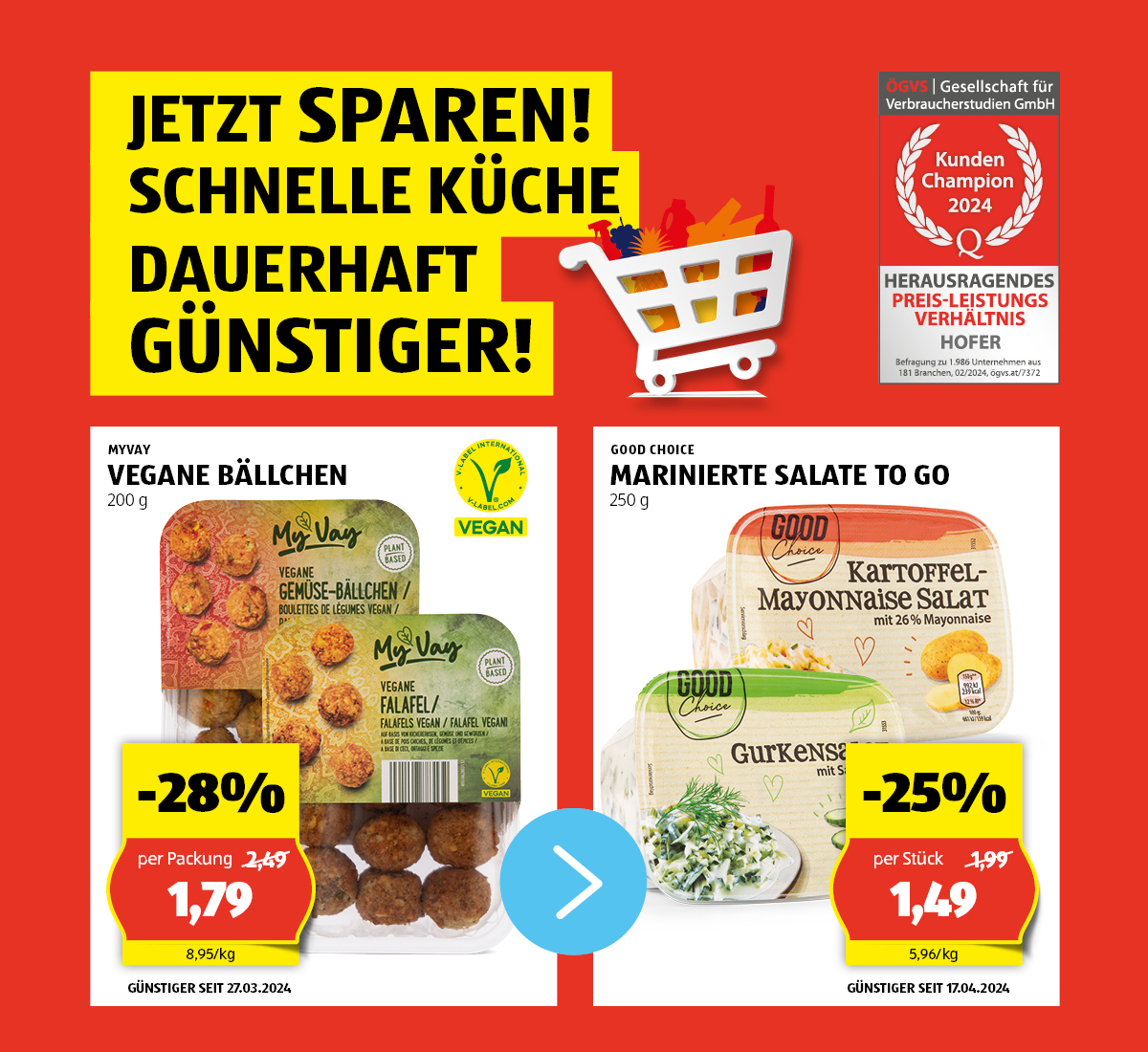 Das ganze Jahr über sparen und mehr im Wagerl haben!