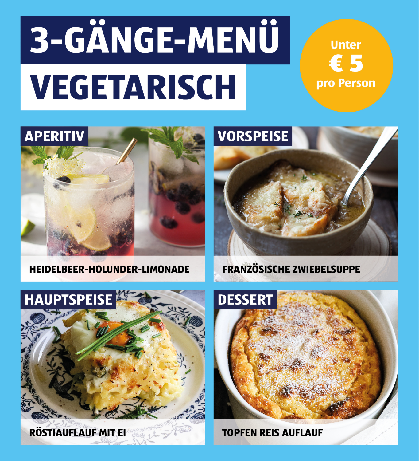 3-Gnge-Men-Vegetarisch unter 5 pro Person