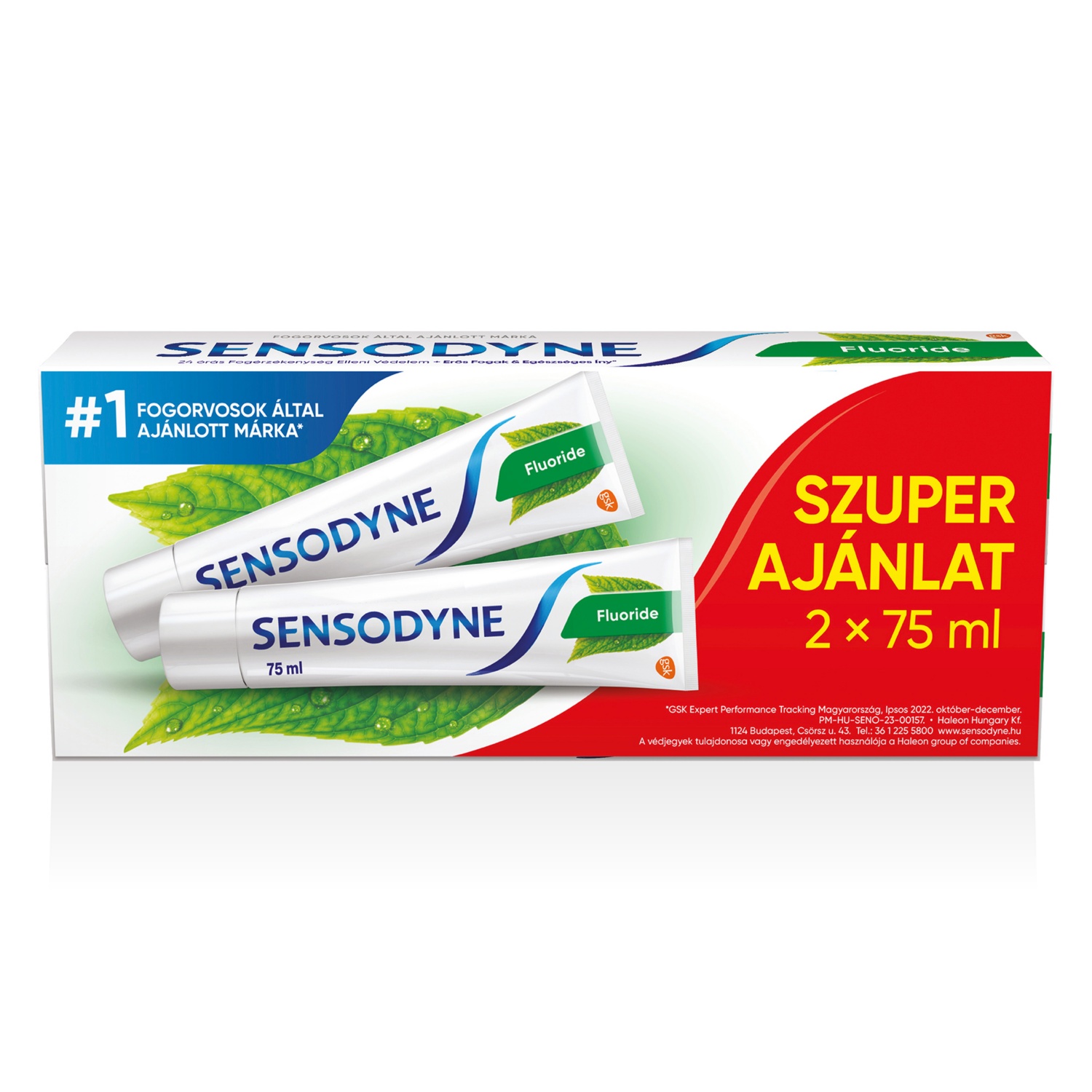 SENSODYNE Fogkrém duopack, Fluoride, 2 x 75 ml