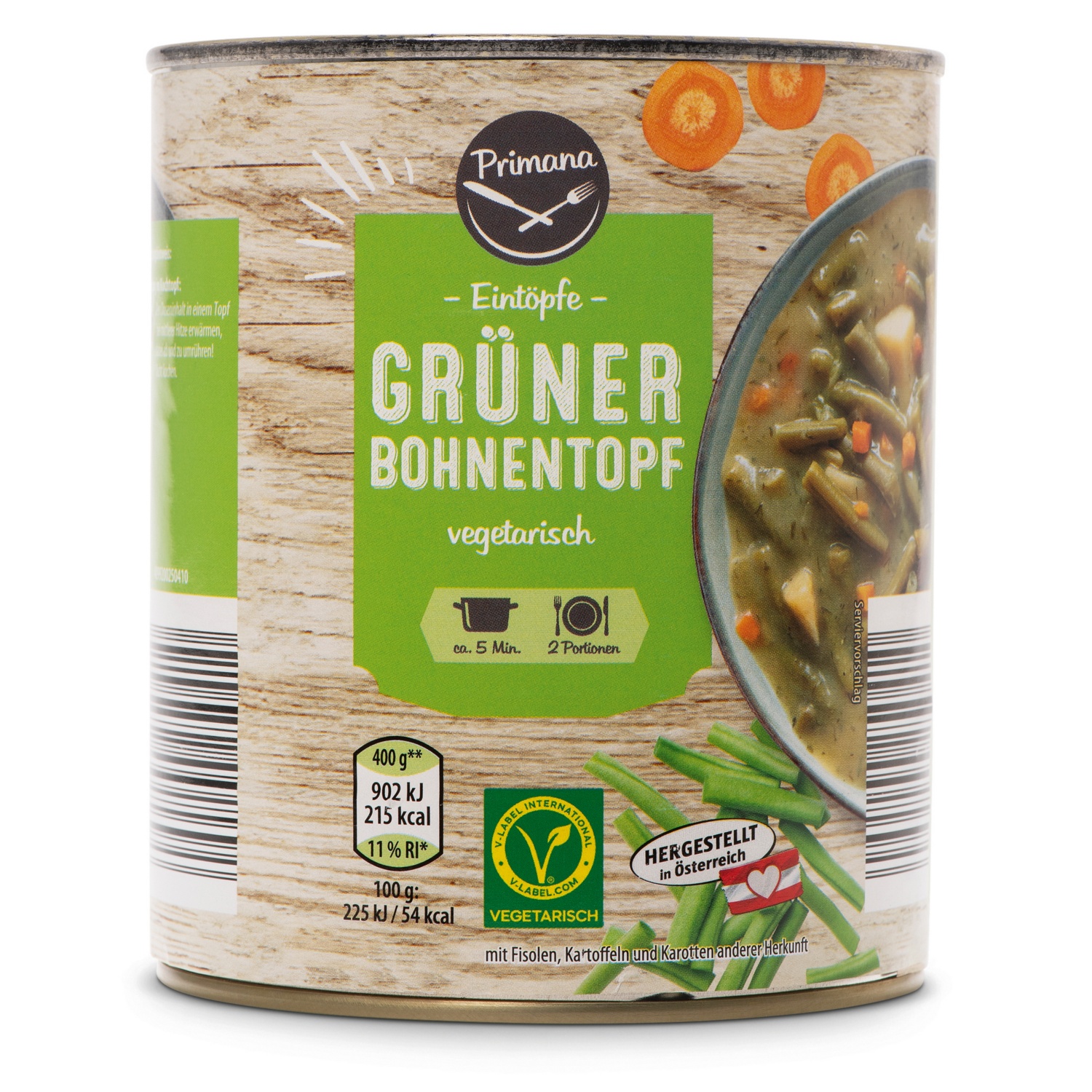 PRIMANA Traditionell österreichische Fertiggericht, Bohneneintopf