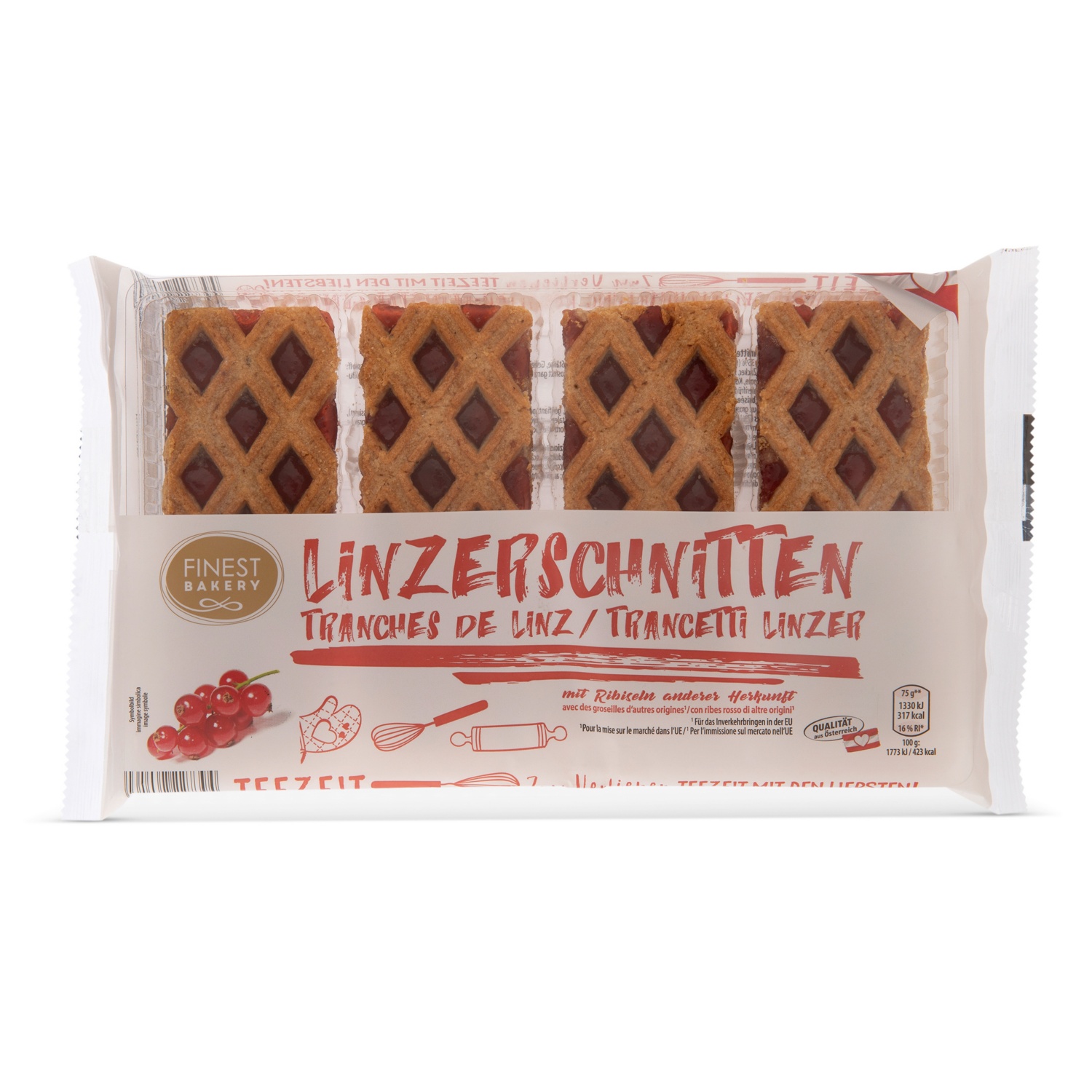 FINEST BAKERY Linzer Schnitten Mix, Linzer Schnitte