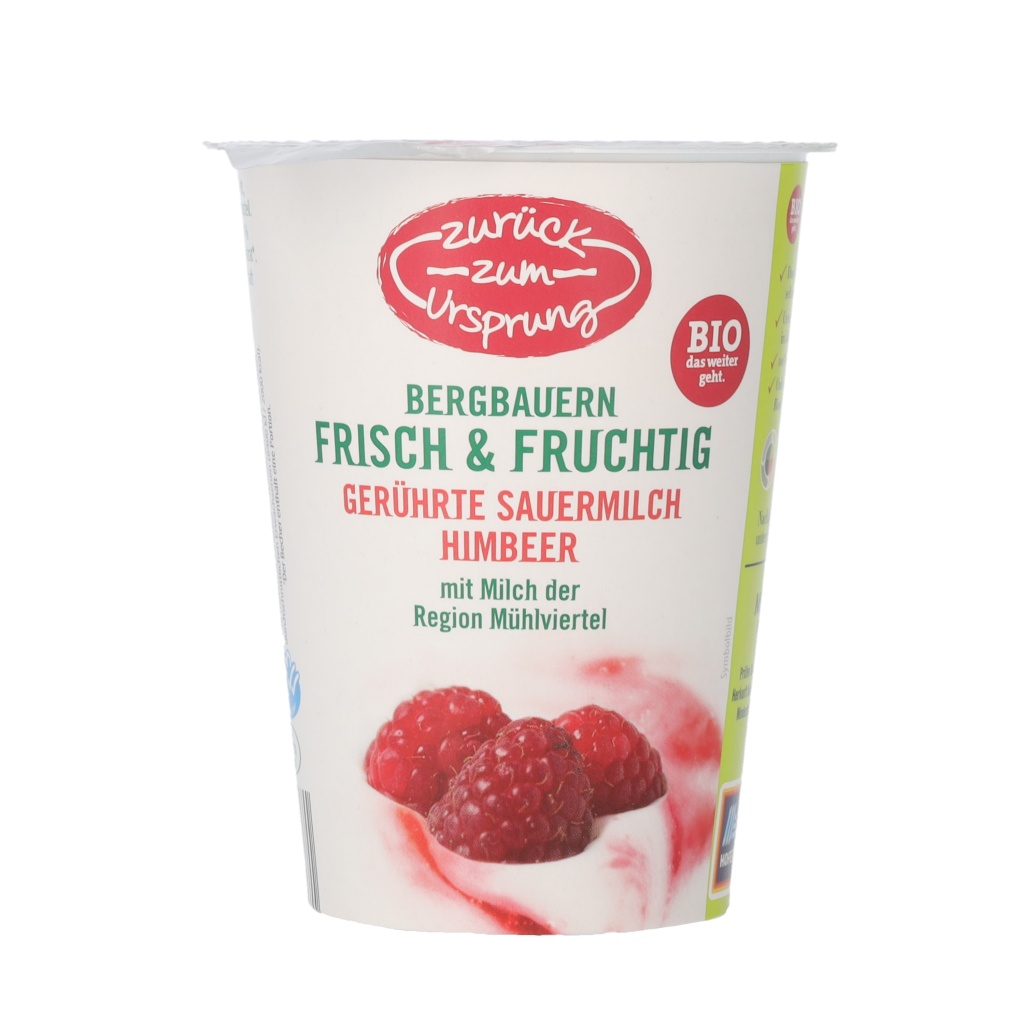 ZURÜCK ZUM URSPRUNG ZURÜCK ZUM URSPRUNG BIO-Bergbauern-Sauermilchjoghurt, Himbeere