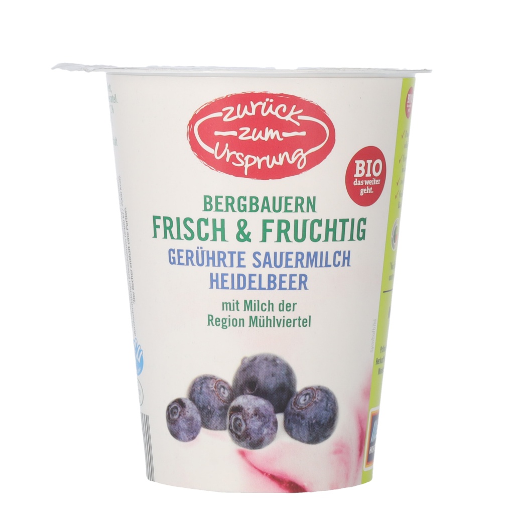 ZURÜCK ZUM URSPRUNG BIO-Bergbauern-Sauermilchjoghurt, Heidelbeere