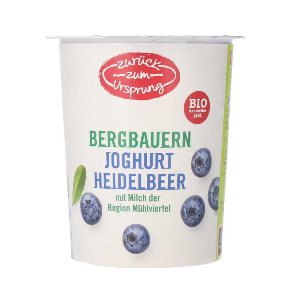 ZURÜCK ZUM URSPRUNG BIO-Bergbauern Fruchtjoghurt, Heidelbeere