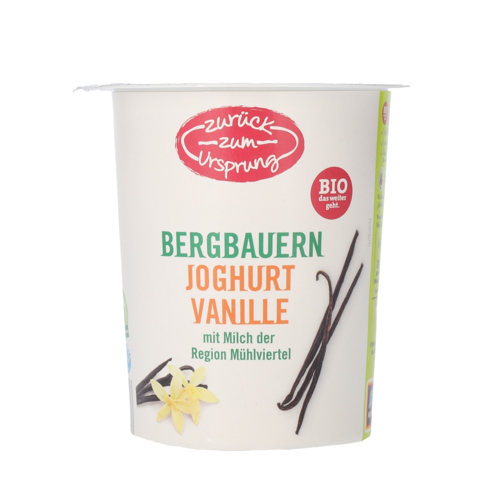 ZURÜCK ZUM URSPRUNG ZURÜCK ZUM URSPRUNG BIO-Bergbauern Fruchtjoghurt, Vanille
