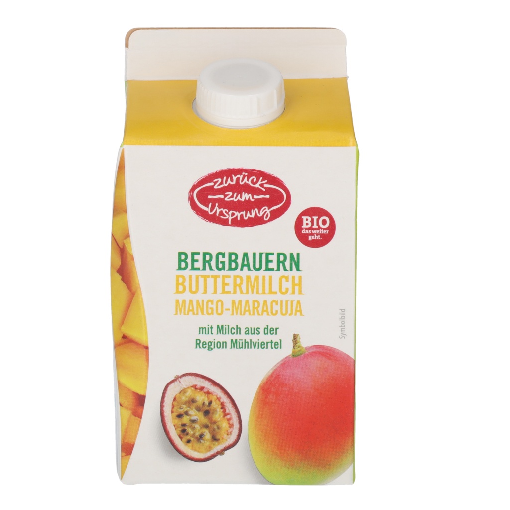 ZURÜCK ZUM URSPRUNG ZURÜCK ZUM URSPRUNG BIO-Buttermilch Frucht, Mango-Maracuja