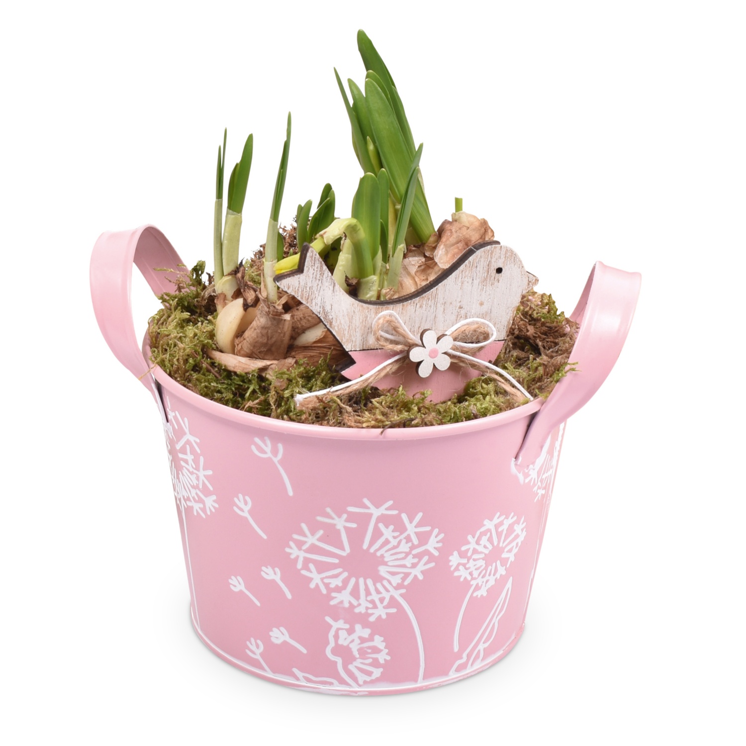 Narzissen-Arrangement, Zinkgefäß
