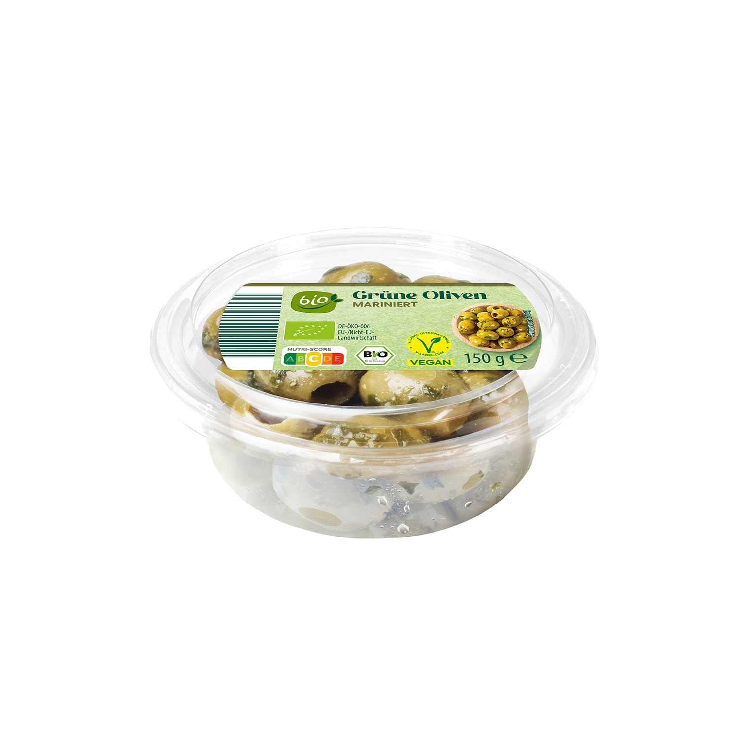 POLISPORT Bio-Antipasti 150 g, Grüne Oliven