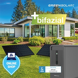 GREEN SOLAR Balkonkraftwerk 900/800 W mit Bodenbefestigung inkl. Batterie