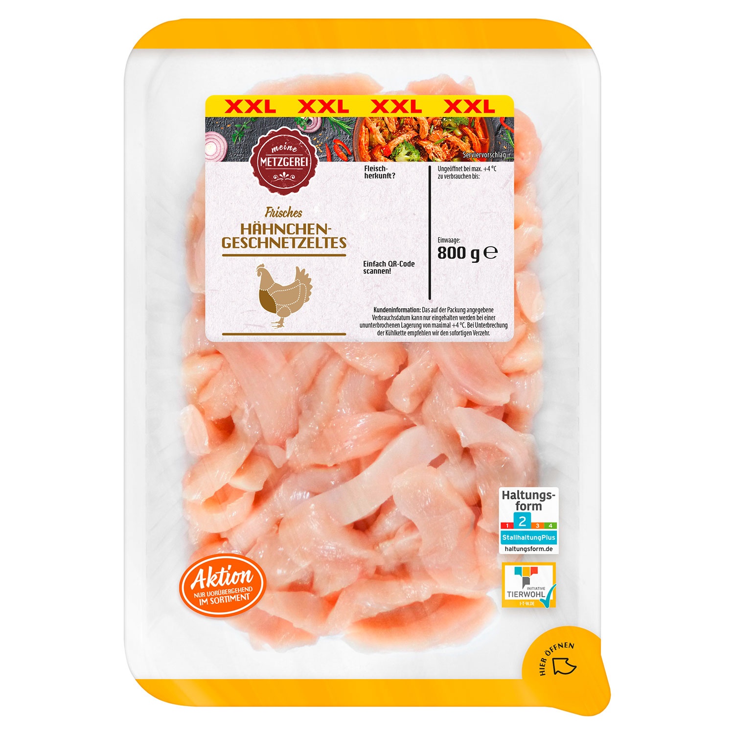 MEINE METZGEREI Hähnchen Geschnetzeltes XXL 800 g