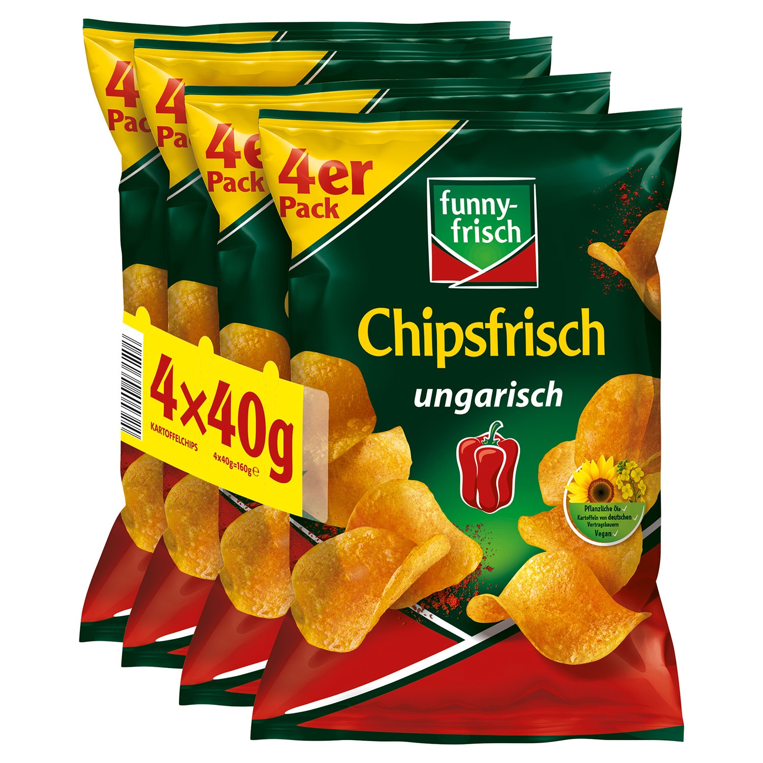 FUNNY FRISCH Chipsfrisch 4 x 40 g, Ungarisch