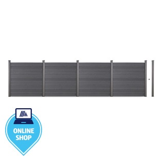 HOME DELUXE WPC Sichtschutzzaun CALLADO - 4x Element + 6x Pfosten
