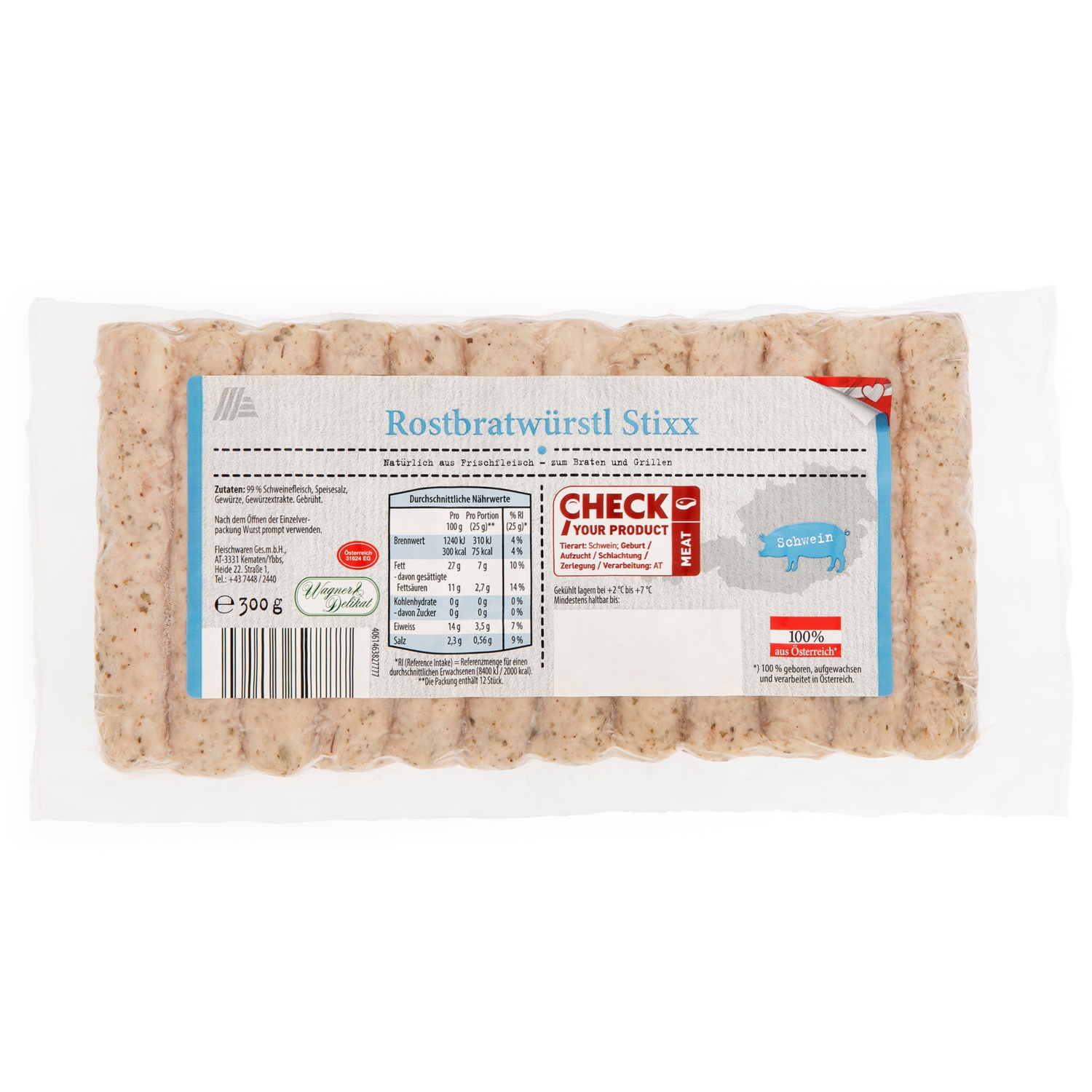 GENUSS 100% AUS ÖSTERREICH Rostbratwürstel Stixx