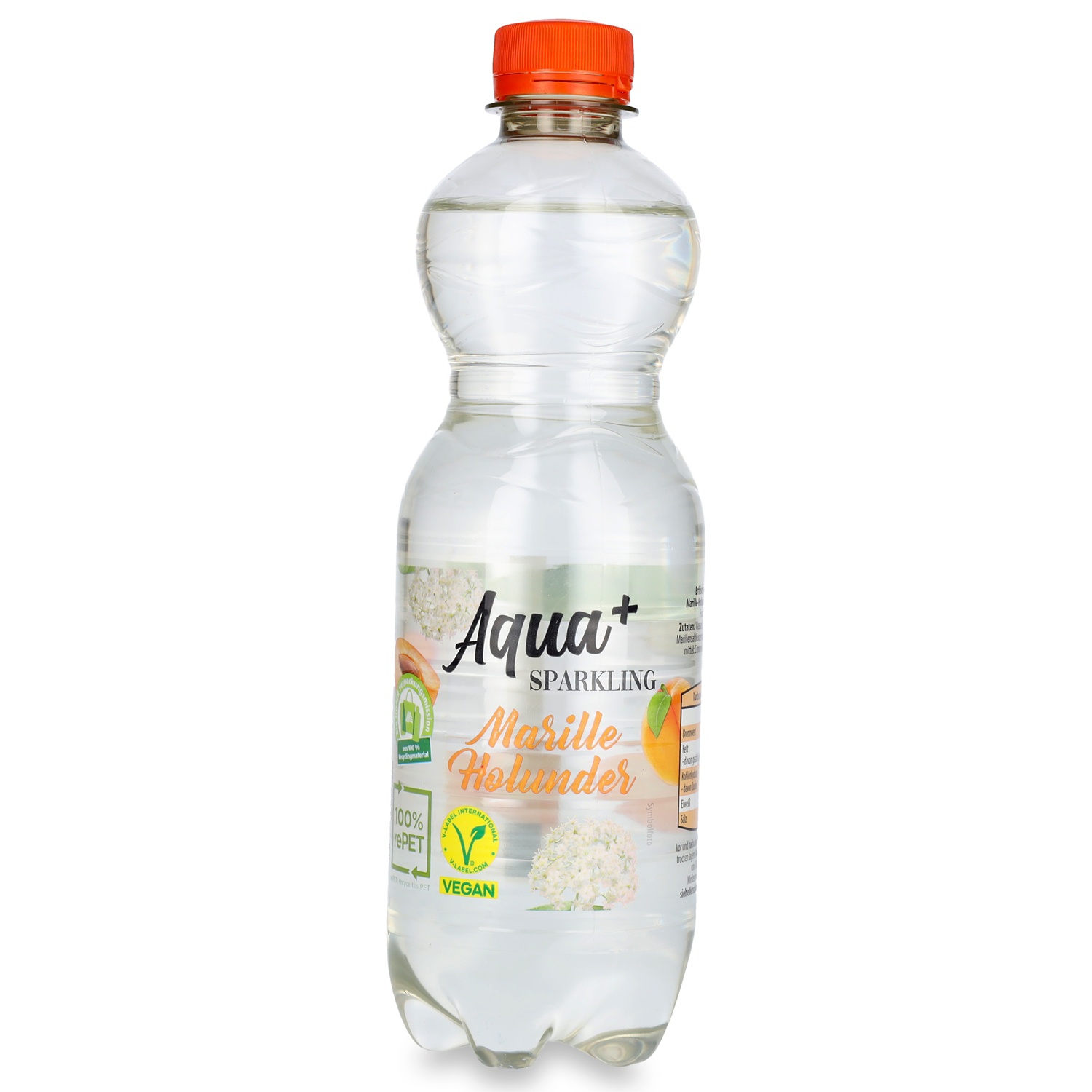 AQUA+ Sparkling, Marille-Holunder