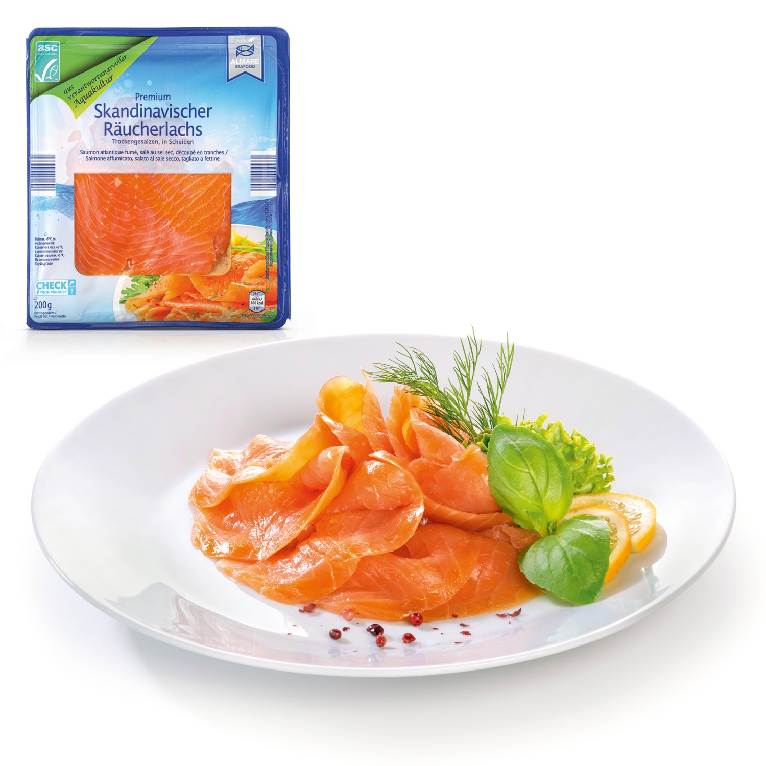 ALMARE SEAFOOD Füstölt lazac, 200 g