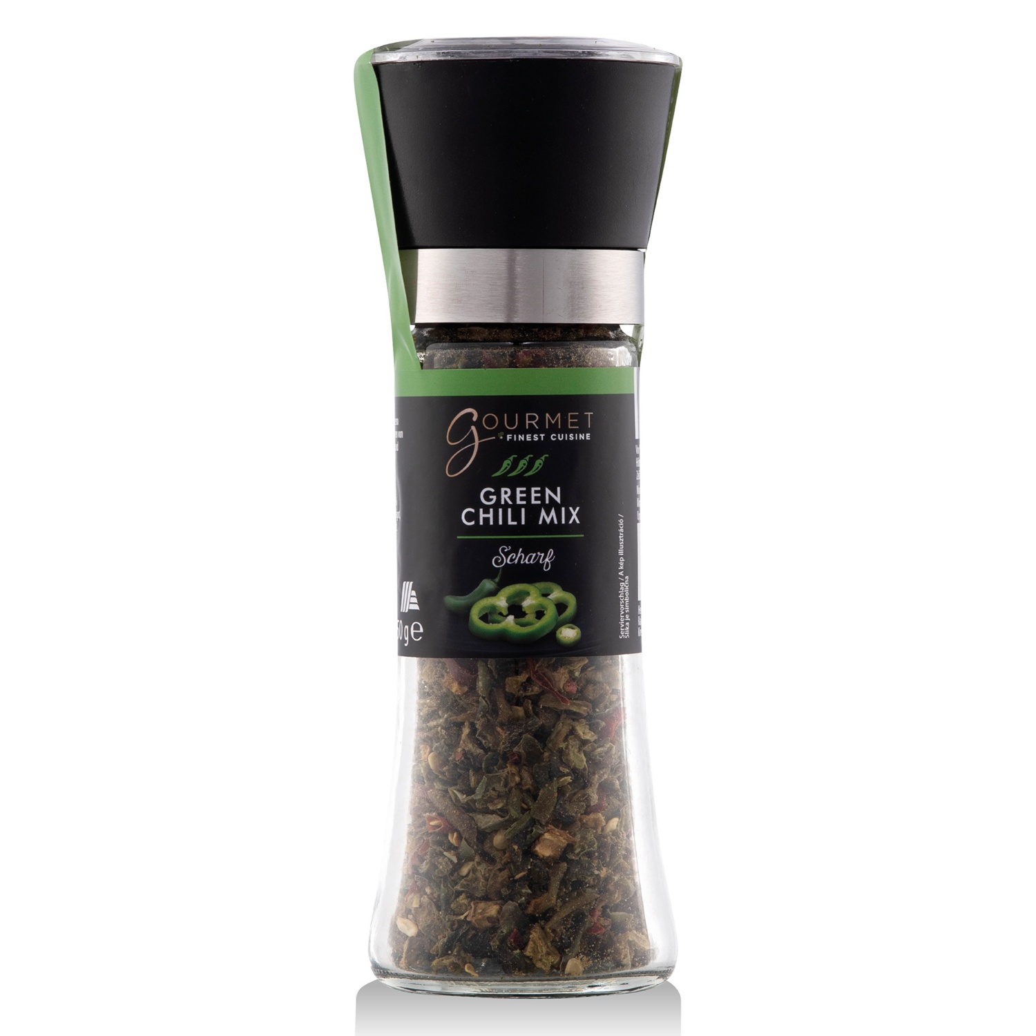GOURMET Chili fűszermalom, zöld chili mix, 50 g
