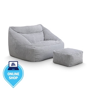 HOME DELUXE, Sitzsack COZY inkl. Hocker, hellgrau