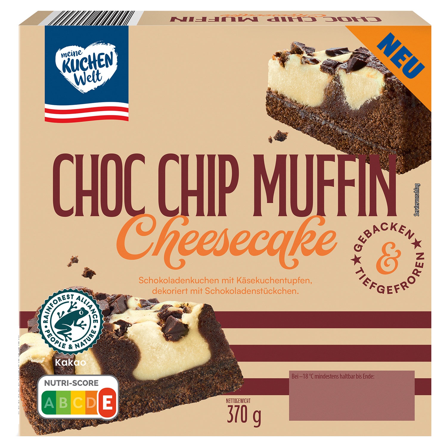 FINEST BAKERY Cheesecake surgelata, ChocChip Muffin