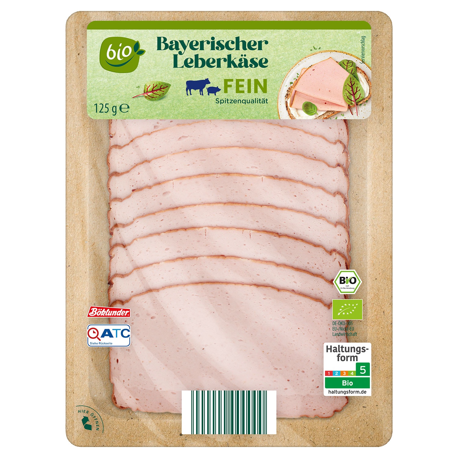 BIO Bio-Aufschnitt-Sortiment 125 g, Bio-Leberkäse