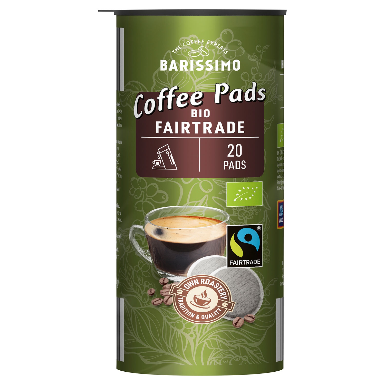 BARISSIMO Bio-Fairtrade Kaffee-Pads, 20 Stück