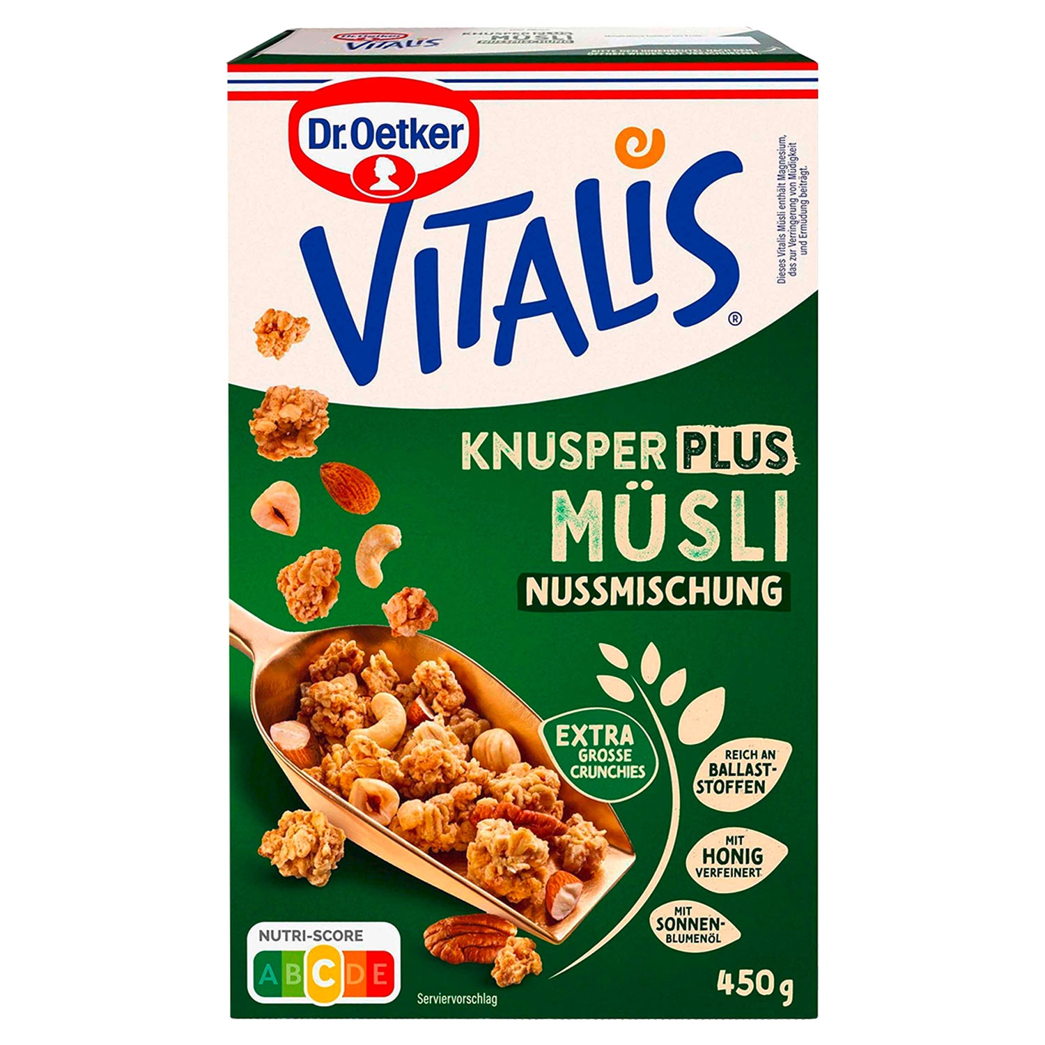 DR. OETKER Vitalis Müsli 450 g, Knusper plus Nuss