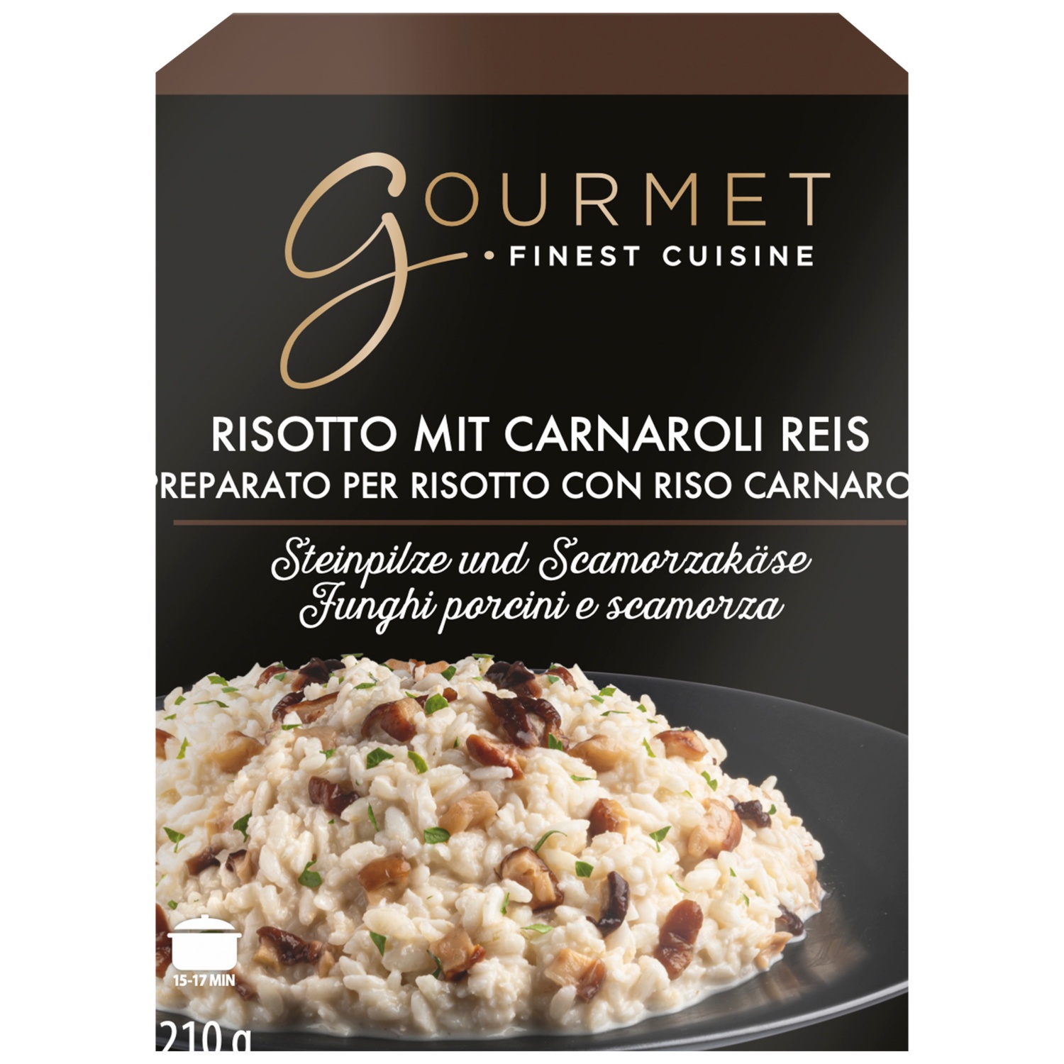 GOURMET Risotto mit Garnaroli Reis, Steinpilze und Scamorzakäse