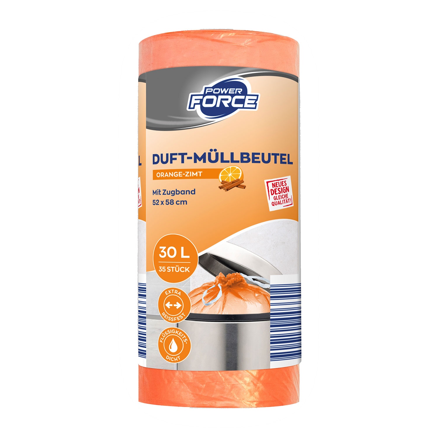 POWER FORCE Duft-Müllbeutel mit Zugband 30 l