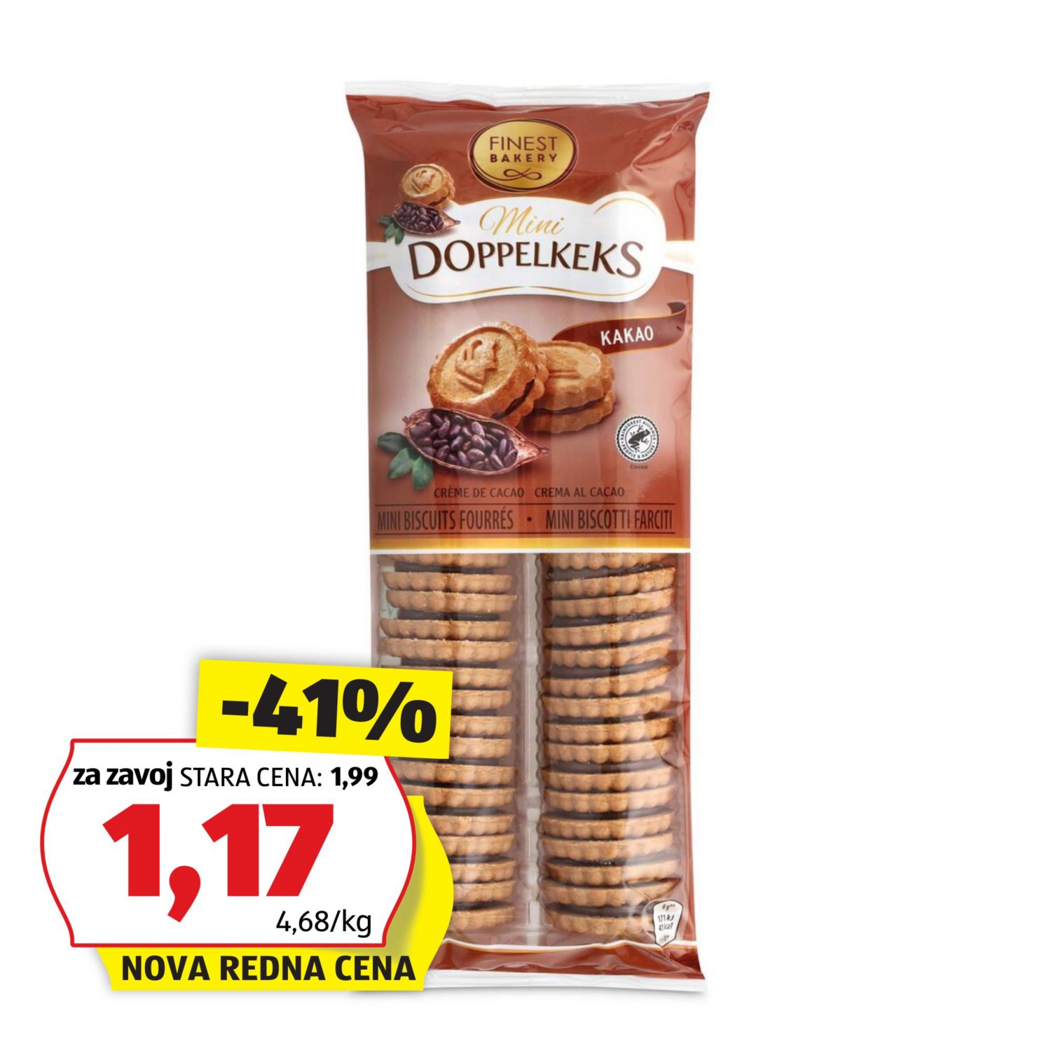 Mini dvojni keksi, kakav