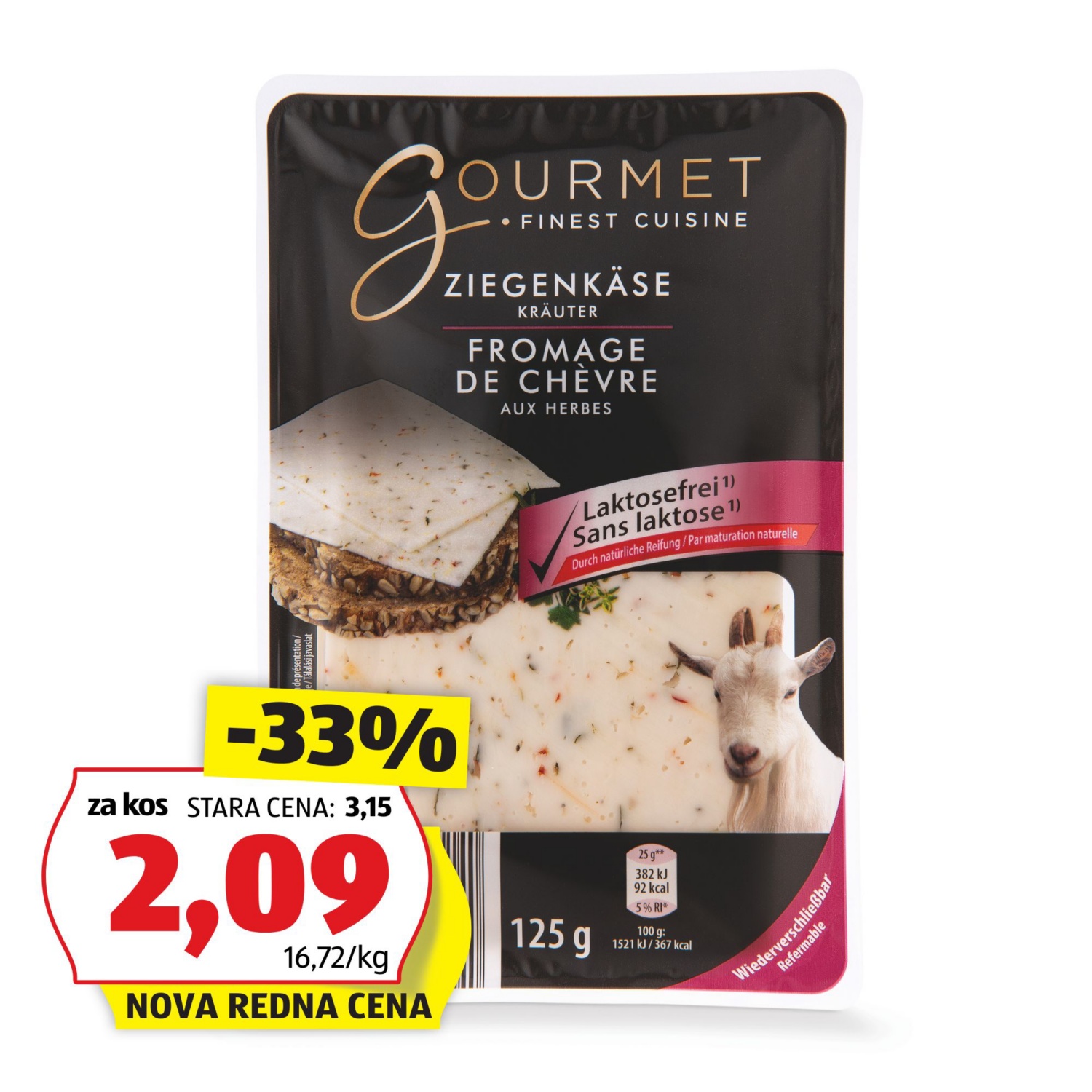 Kozji sir v rezinah, z italijanskimi zelišči