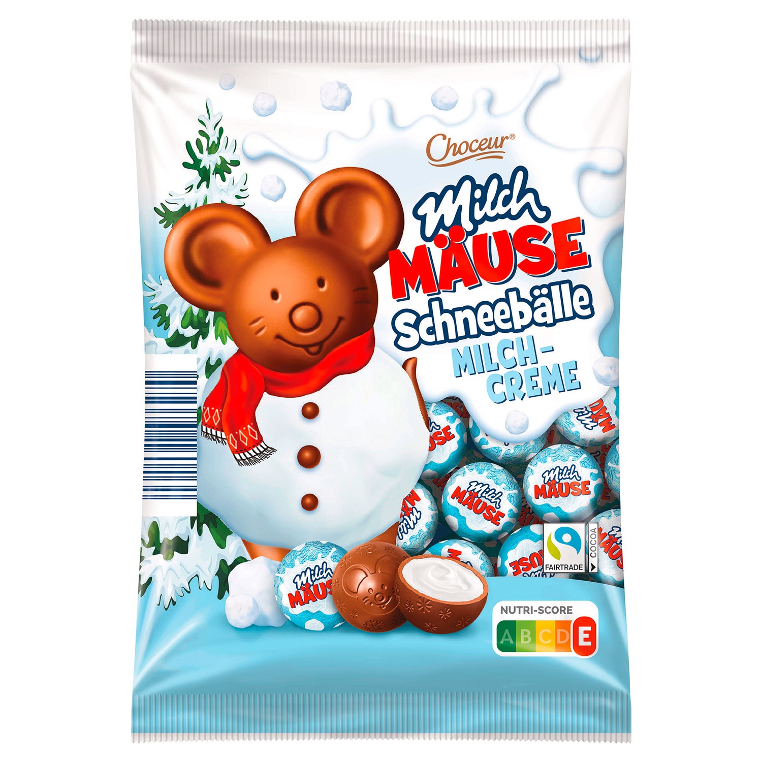 CHOCEUR Milchmäuse Schneebälle 130 g, Milchcreme²