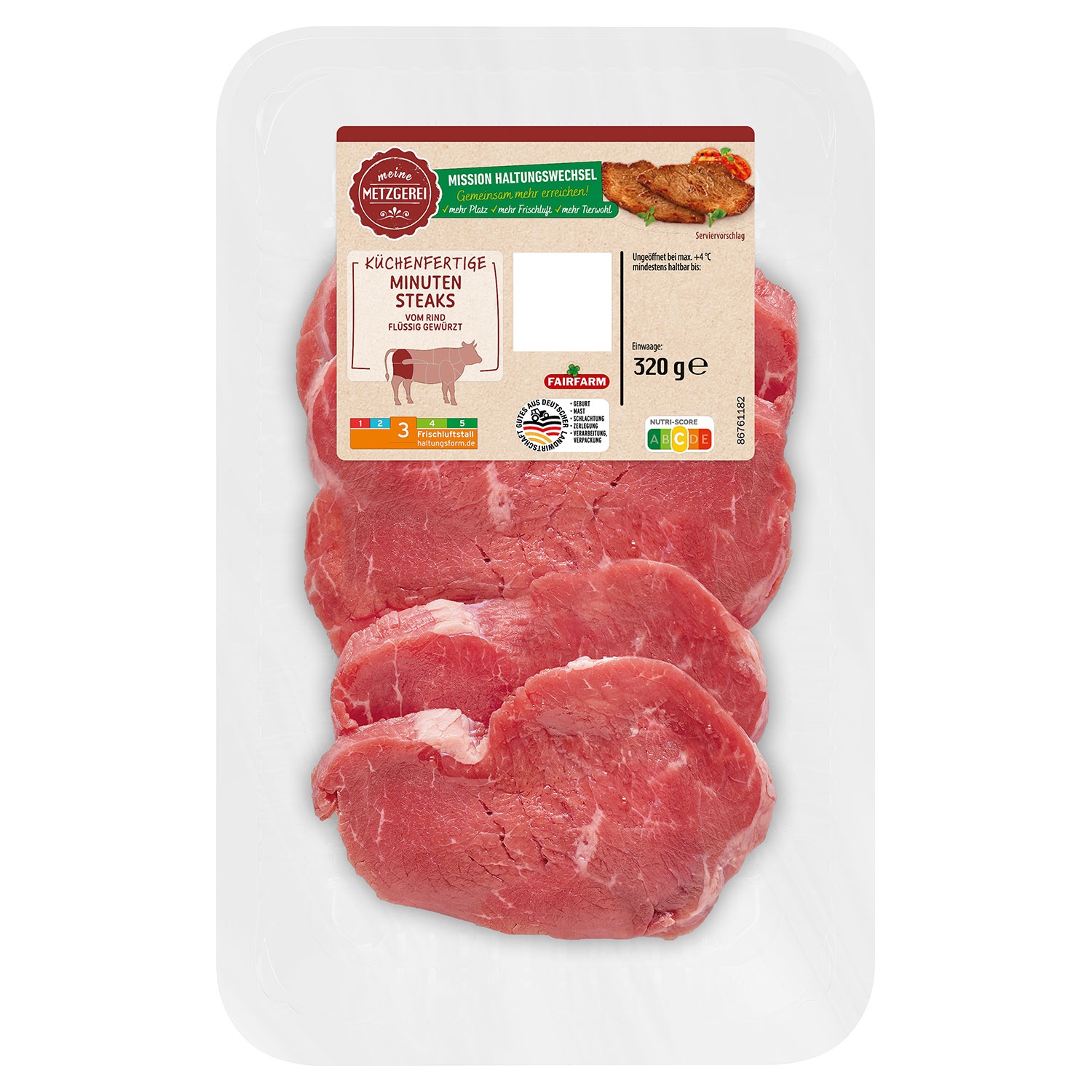 FAIR & GUT Rind Minutensteaks 320 g