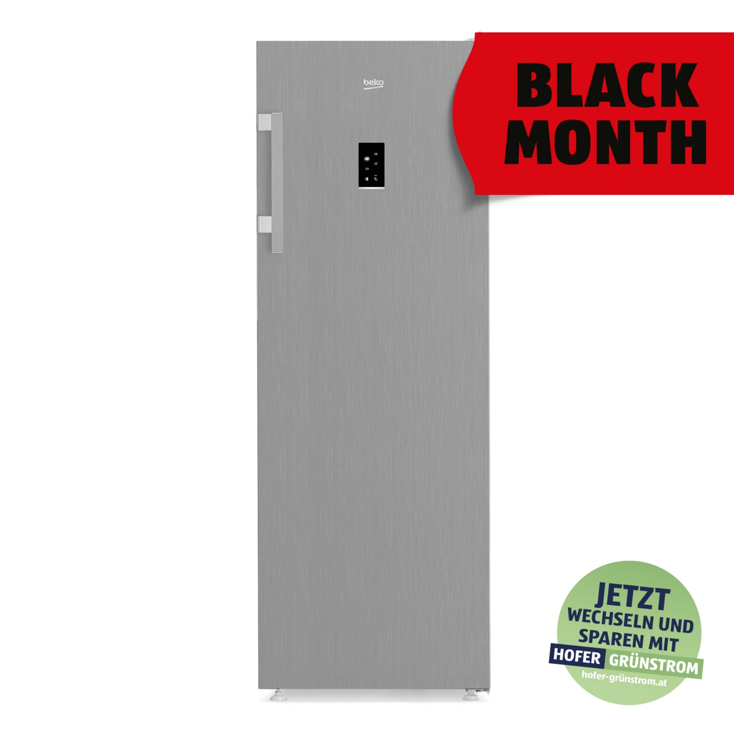 BEKO No-Frost Gefrierschrank Edelstahllook