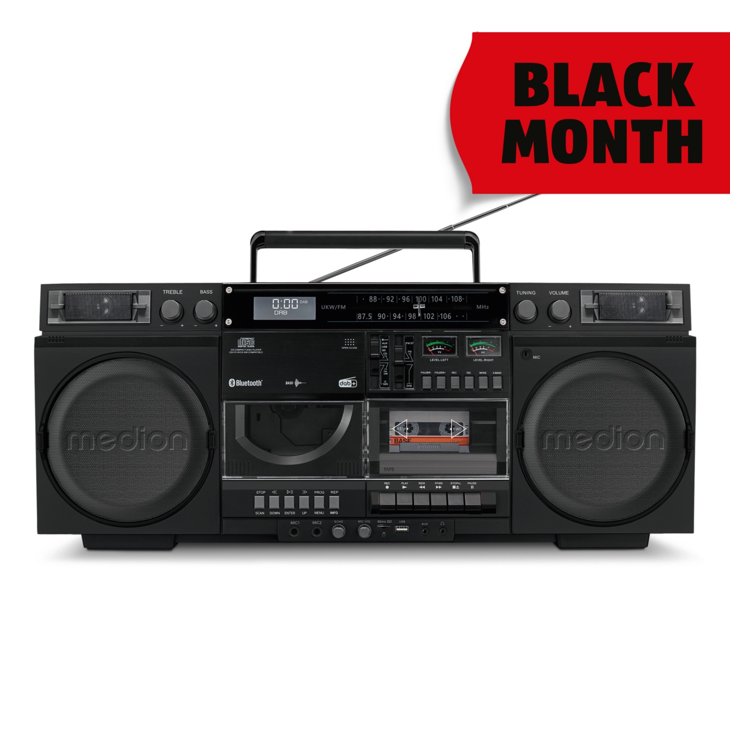 MEDION® LIFE® Retro-Boombox P66538 schwarz