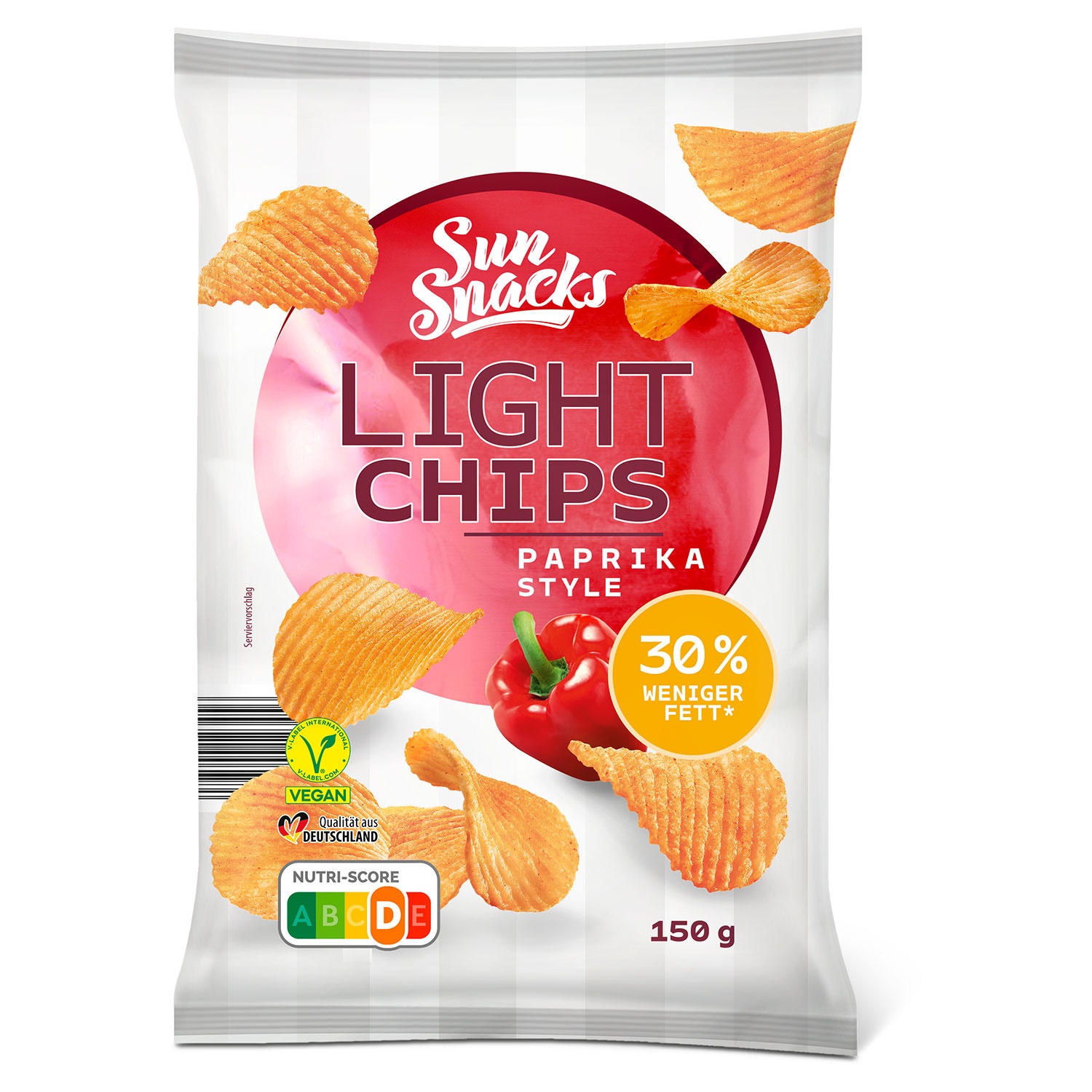 SUNSNACKS Light Chips 150 g, Paprika