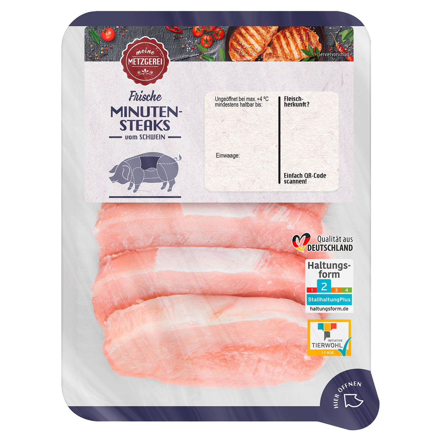 MEINE METZGEREI Schweine-Minutensteaks 400 g