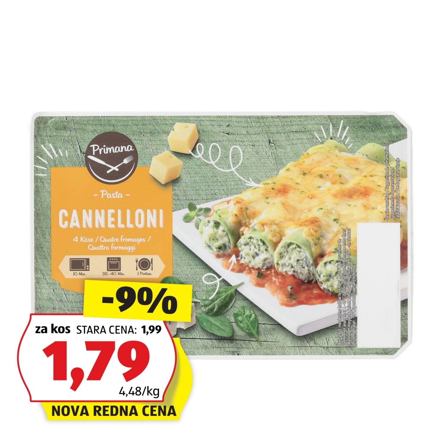 Jed s testeninami, kaneloni s štirimi siri