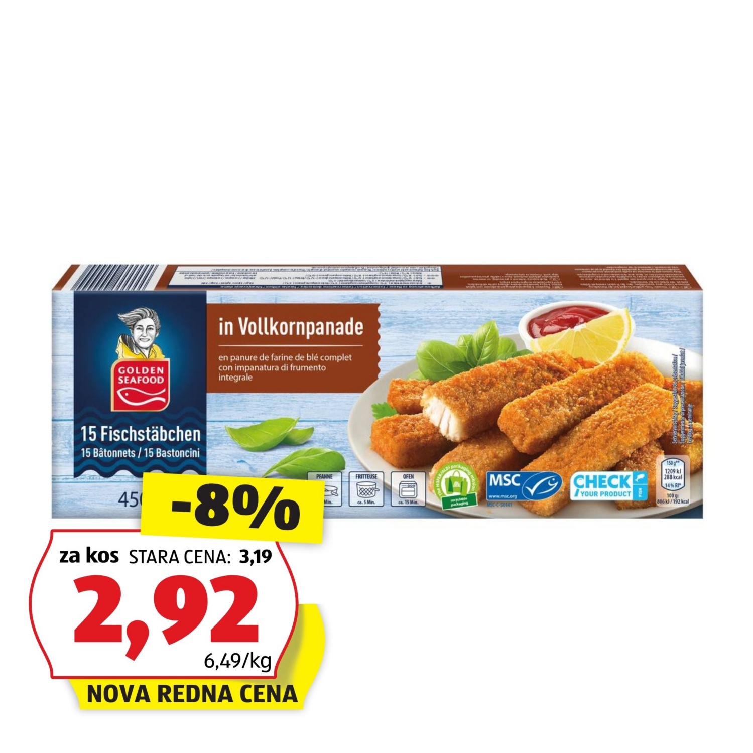 Ribje palčke, polnozrnate