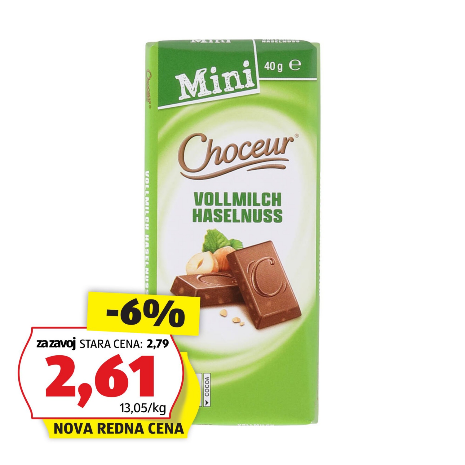 Mini čokoladice, mlečna čokolada z lešniki