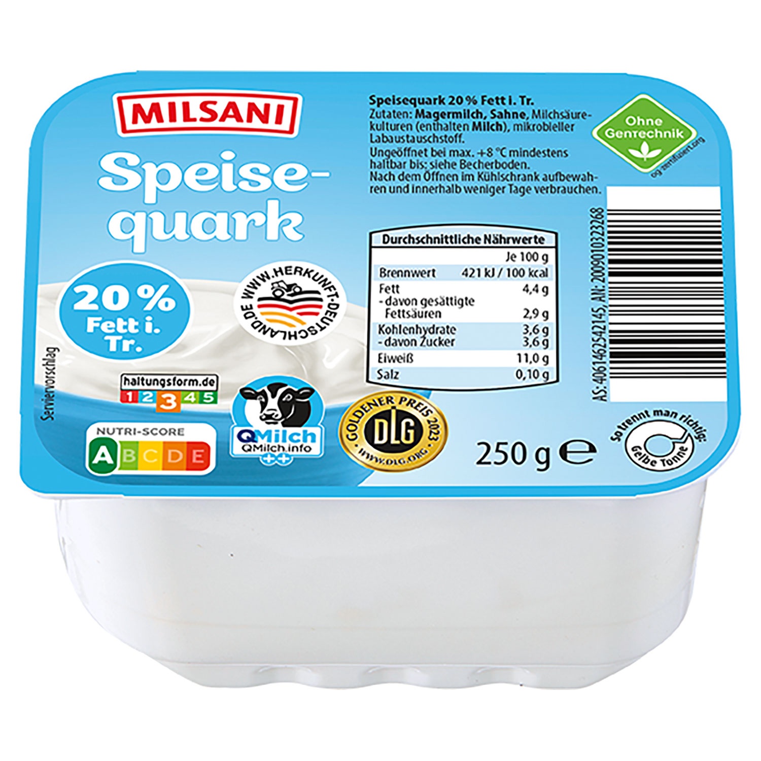 MILSANI Speisequark 250 g, 20 % Fett